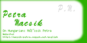 petra macsik business card